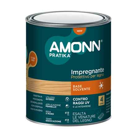 IMPREGNANTE A SOLVENTE AMONN 0,75 lt - Noce scuro - AMONN