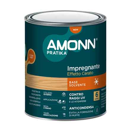 IMPREGNANTE A SOLVENTE EFFETTO CERA AMONN 0,75 lt - Trasparente - AMONN