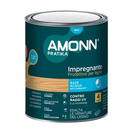 IMPREGNANTE ALL'ACQUA AMONN 0,75 lt - Castagno - AMONN