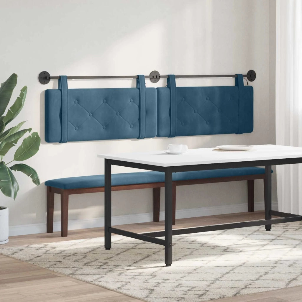 Testiera | Testata sospesa Con luce LED Blu Velluto