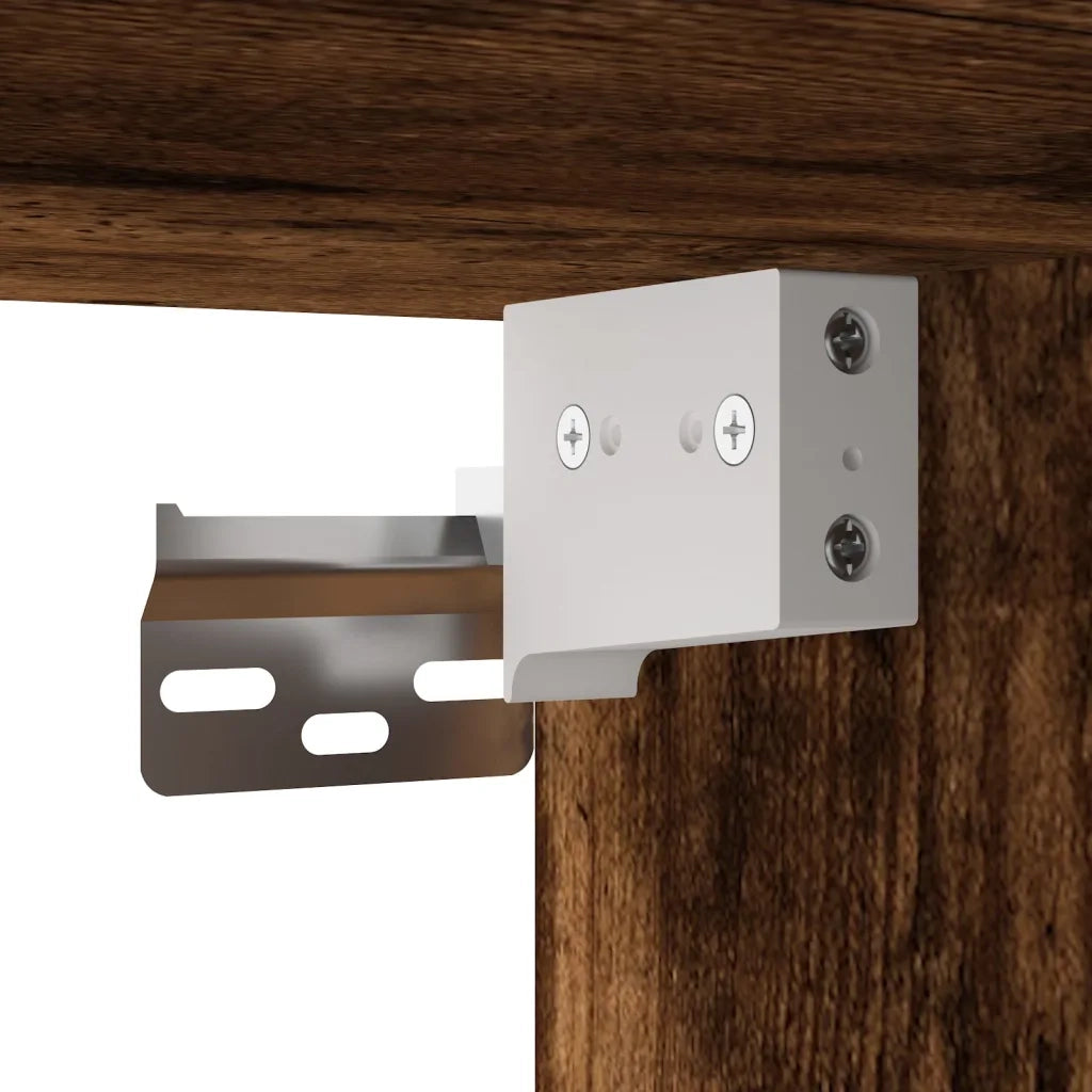 Comodini a Muro 2 pz Rovere Fumo 35x35x20 cm 829863