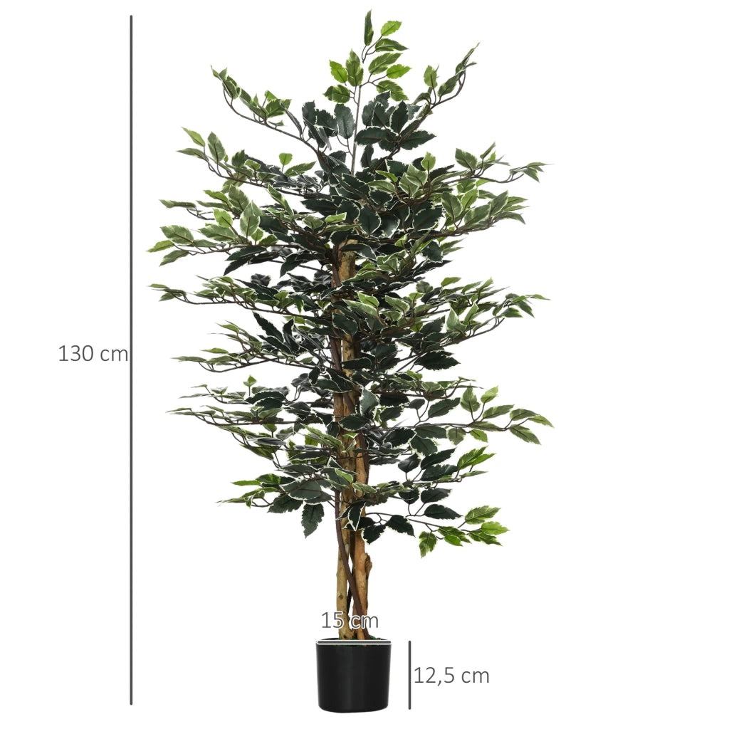 Pianta artificiale ficus soggiorno 15 x 15 x 130 cm fogliame denso grande realismo stile contemporaneo in polietilene verde 21_0001257