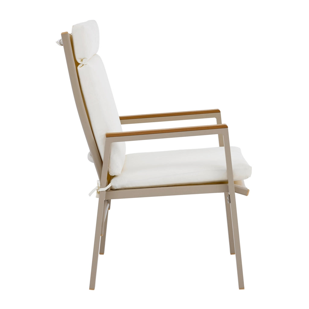 Set di 2 sedie da esterno in ferro zincato beige