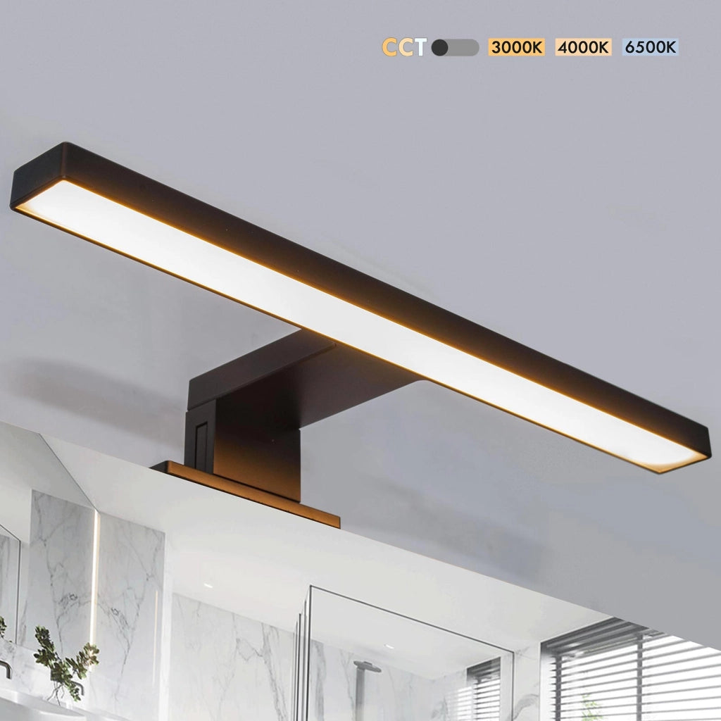 Applique da Specchio Nero IP44 LED 5W CCT 3 Temperature Luce Bagno Specchiera Quadri Lampada Moderna Parete 230V