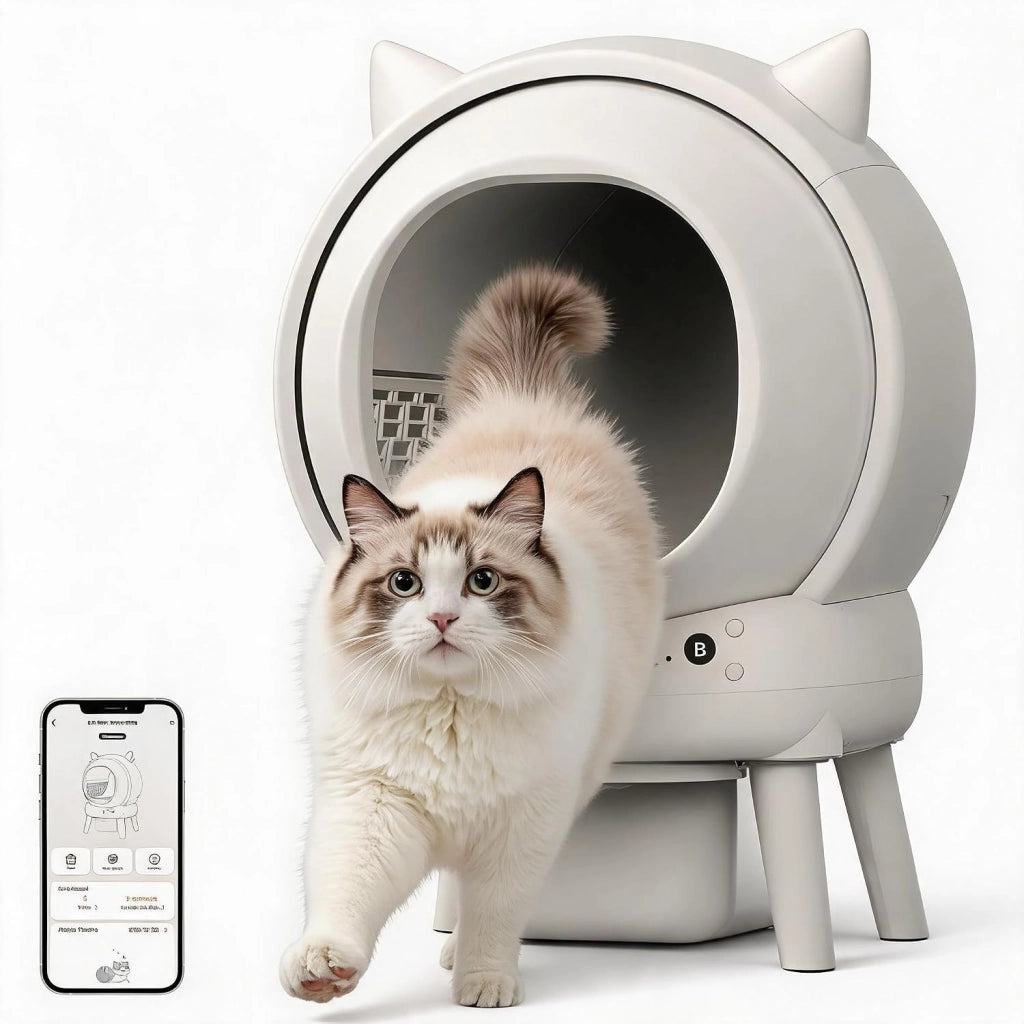 Lettiera Gatto Autopulente Aperta Con APP; Lettiera Automatica Per Gatti; Capacità Massima XXL; Lettiera Con Triplo Sensore Di Sicurezza; Ampio Spazio;Adatta a Famiglie Con Più Gatti