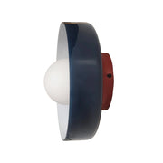 Applique da interno in vetro e metallo, ø25cm, blu