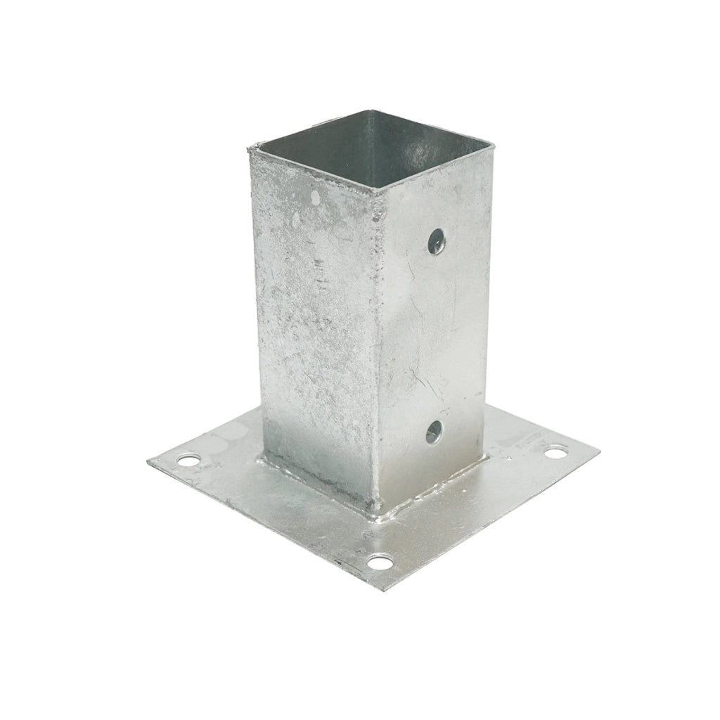 Supporto per palo applicato, fissaggio con viti 71x71x150, acciaio zincato, galvanizzato