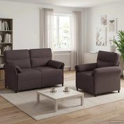 Set di divani 2 pz Marrone Scuro Tessuto 3424847