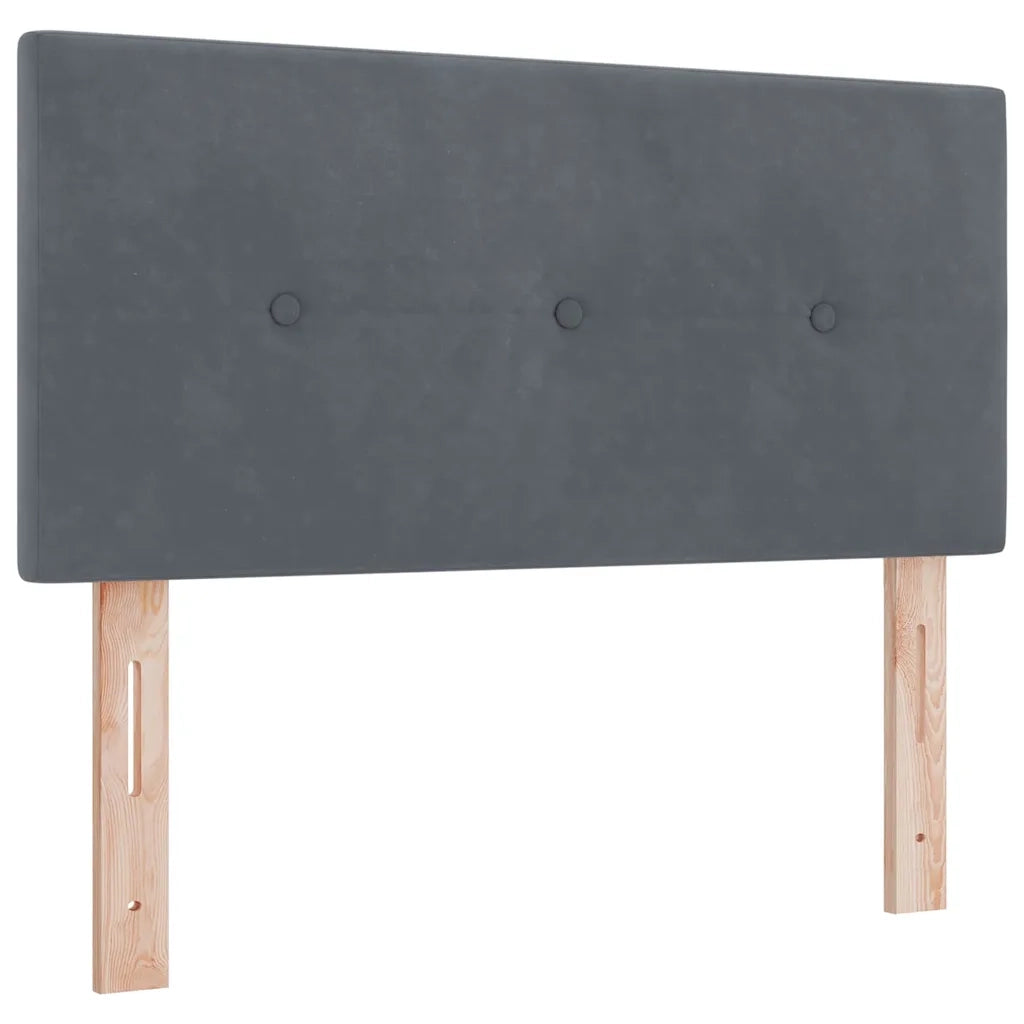 Letto a molle con materasso-Struttura Letto con Materasso Grigio scuro 200 x 90 cm Poliestere 122110