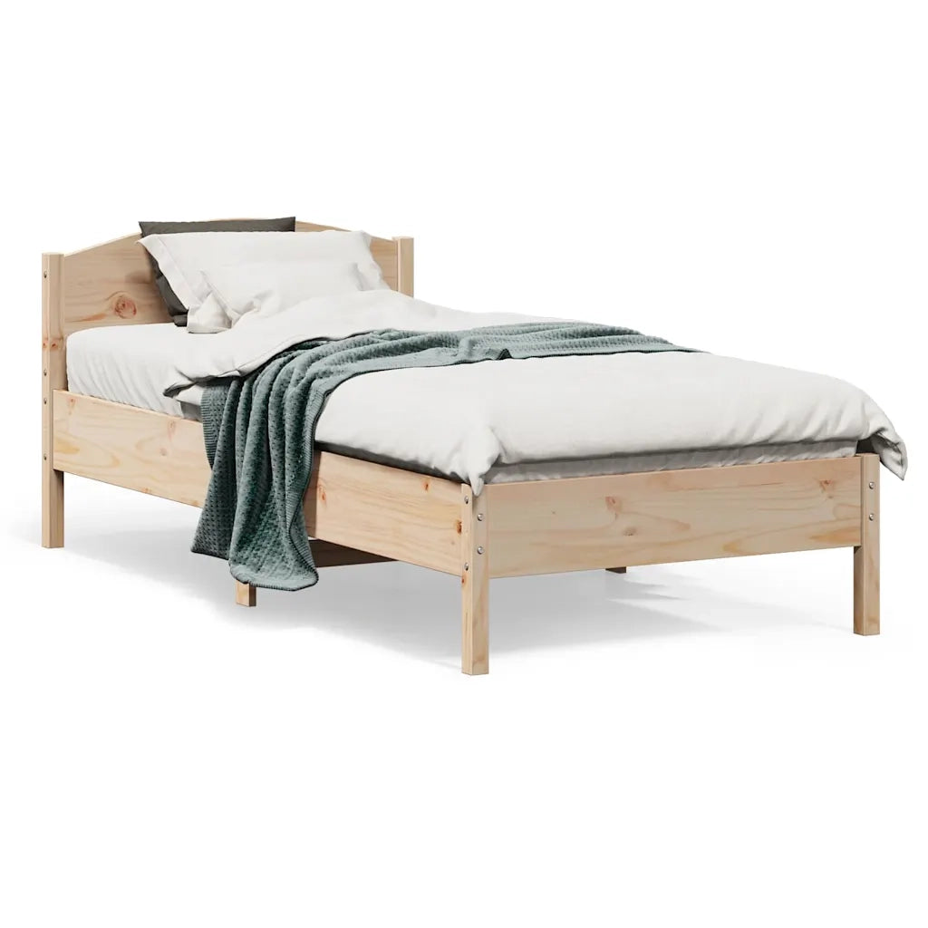Letto singolo | Letto per adulti | Letto senza Materasso 75x190 cm in Legno Massello Pino