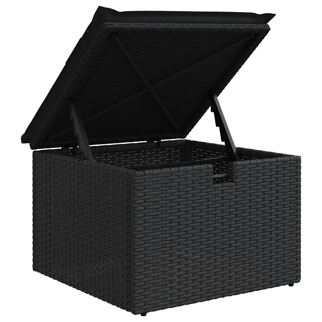 Set Divani da Giardino 5 pz | Set Salotto da Giardino con Cuscini in Polyrattan Nero