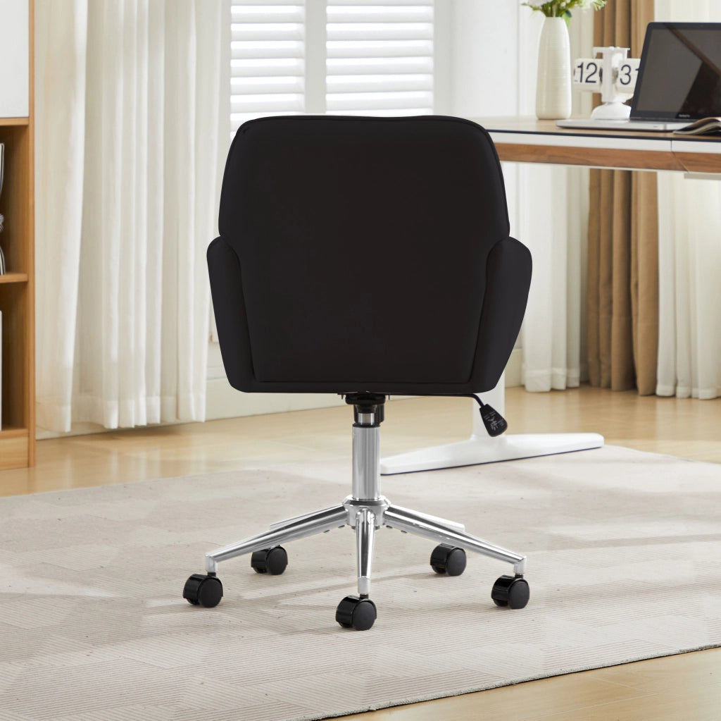 Sedia da ufficio regolabile in altezza con schienale ergonomico, colore nero