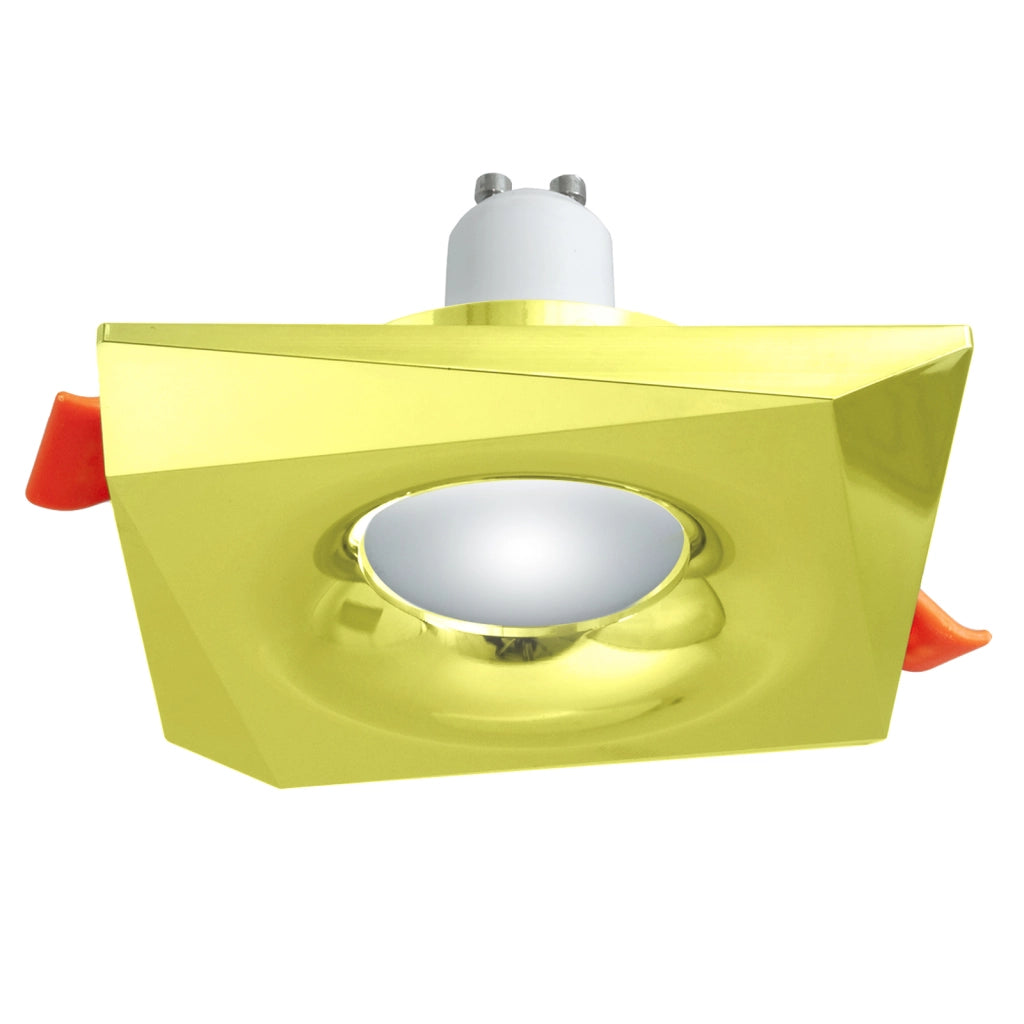 Faretto quadrato incasso moderno lampada LED 8W GU10 luce soffitto cucina negozio 230V foro 65mm BIANCO ORO 6000K