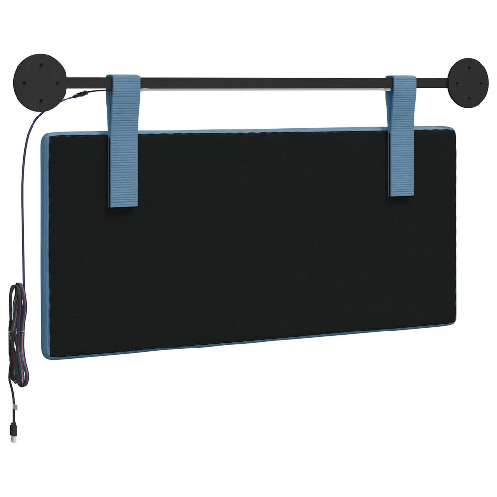 Testiera | Testata sospesa Con luce LED Blu Tessuto in Cords