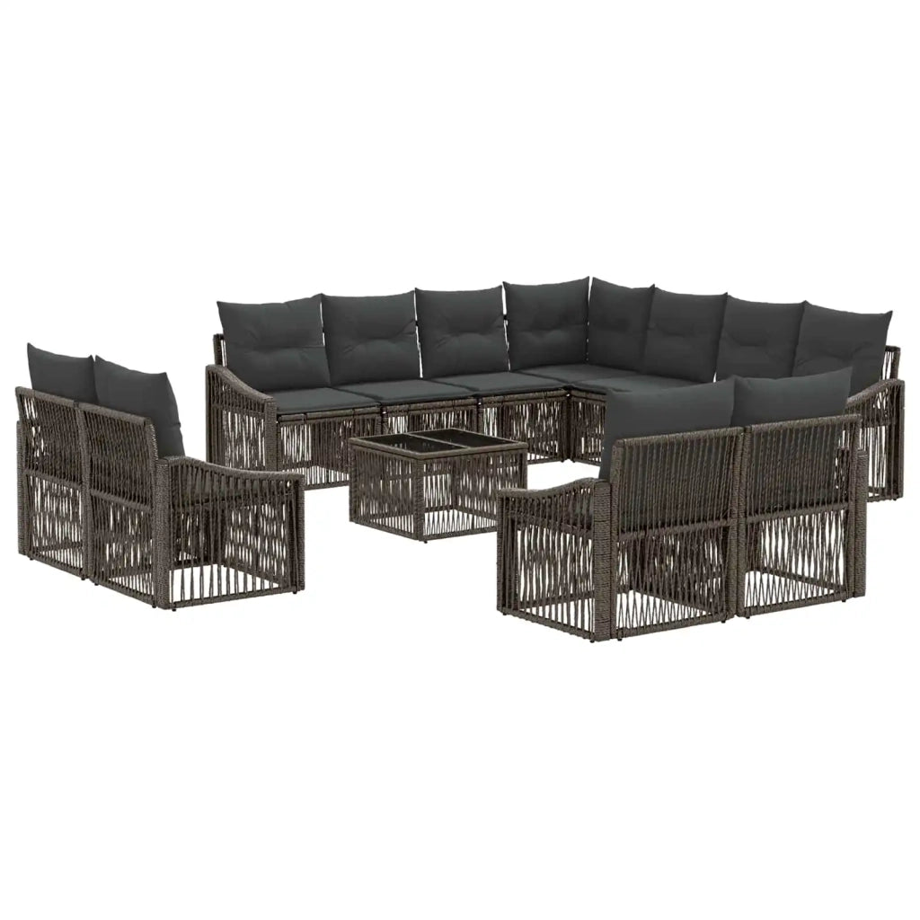 Set Divano da Giardino 12 pz Grigio polyrattan 3436178
