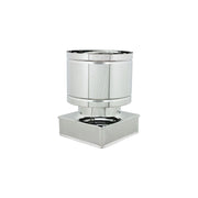 Fumaiolo da 50x50cm tipo botte 4 venti inox aisi 304 base quadra