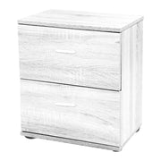 Comodino 2 Cassetti 40x30x45 Bianco Legno