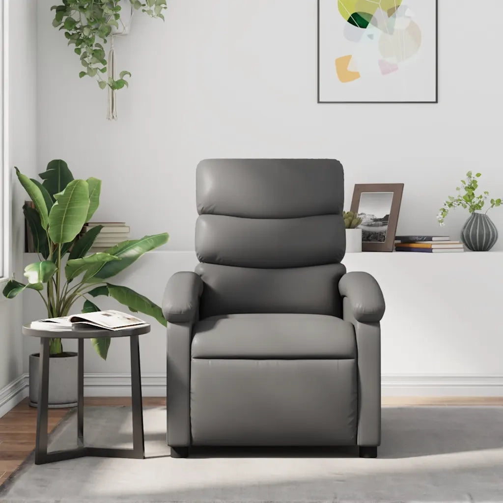 Fauteuil de massage inclinable Gris Similicuir