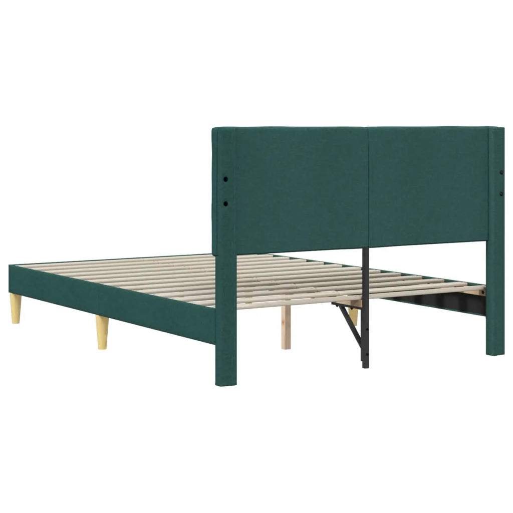 Letto matrimoniale | Letto per adulti | Struttura del letto Verde Scuro 140 x 200 cm Tessuto