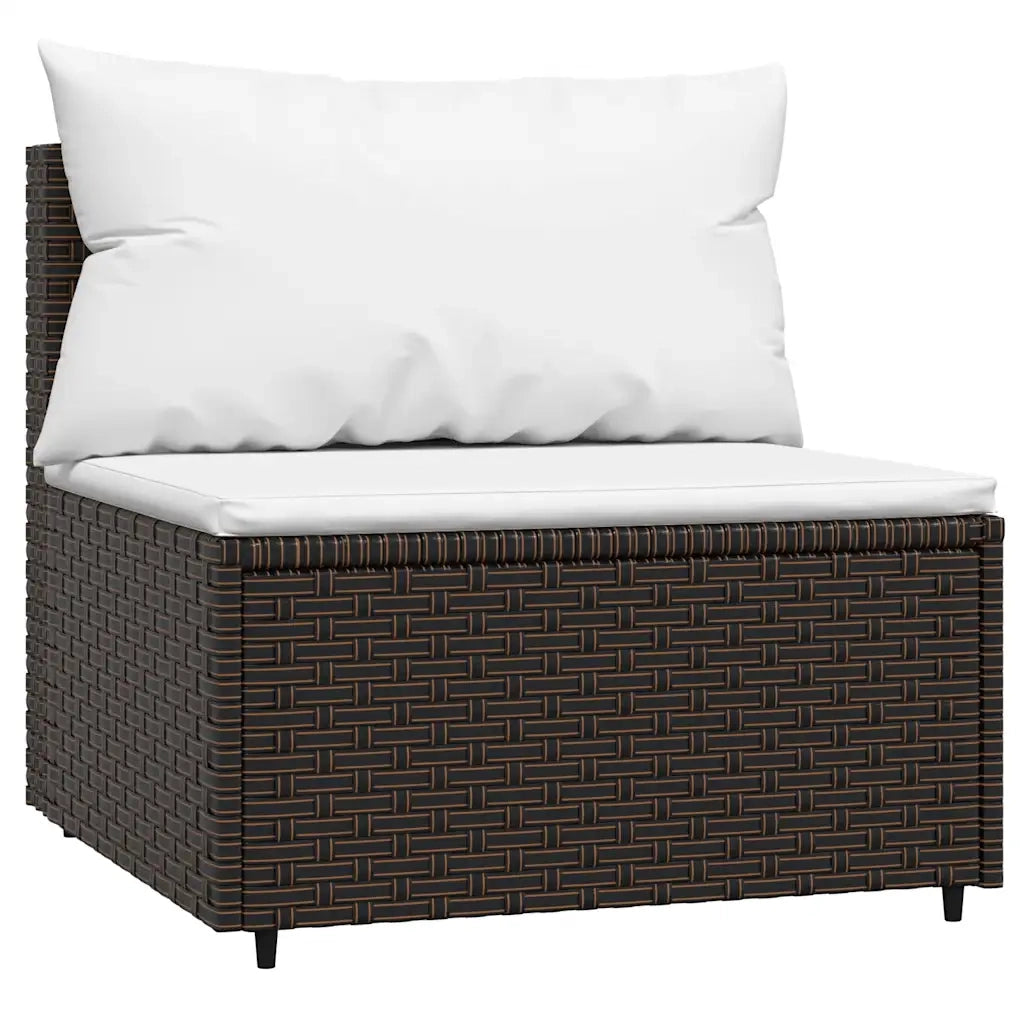 Set Mobili da Giardino 4 pz con Cuscini in Polyrattan Marrone CFW3588352