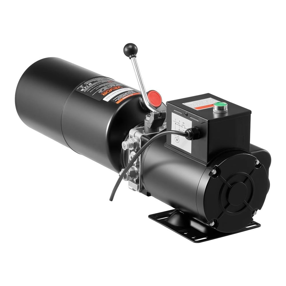 Hydraulic Pump, Hydraulic Power Unit, AC 220 V, 10 Qt Single-acting Hydraulic Unit, 6.3 L/min Oil Flow, Max. Delivery Pressure 22 MPa For Dump Trucks, Car Repair Shops, Car Lifts, Black