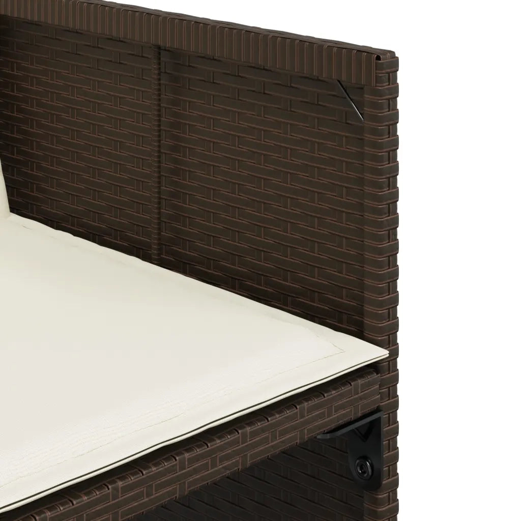 Set da Pranzo da Giardino 11 pz con Cuscini Polyrattan Marrone 3277976