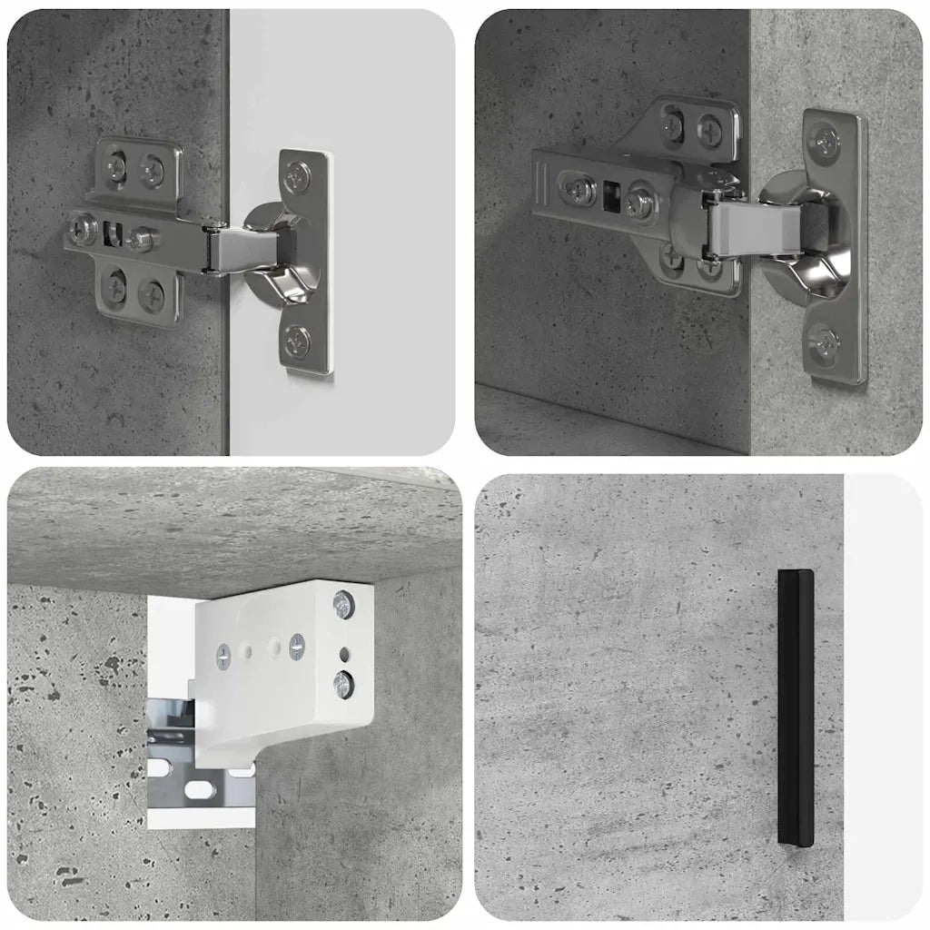 Set di mobili per il bagno con cassetto 4 pcs Grigio cemento 3393086