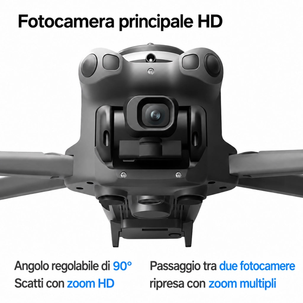 Drone pieghevole con telecamera GT60 720P GPS 1 batteria 3.7V 2650mAh 20 min schermo 4.3 evitatore ostacoli 245g gimbal 90 gradi 5G 12+ EIS borsa 6 CH