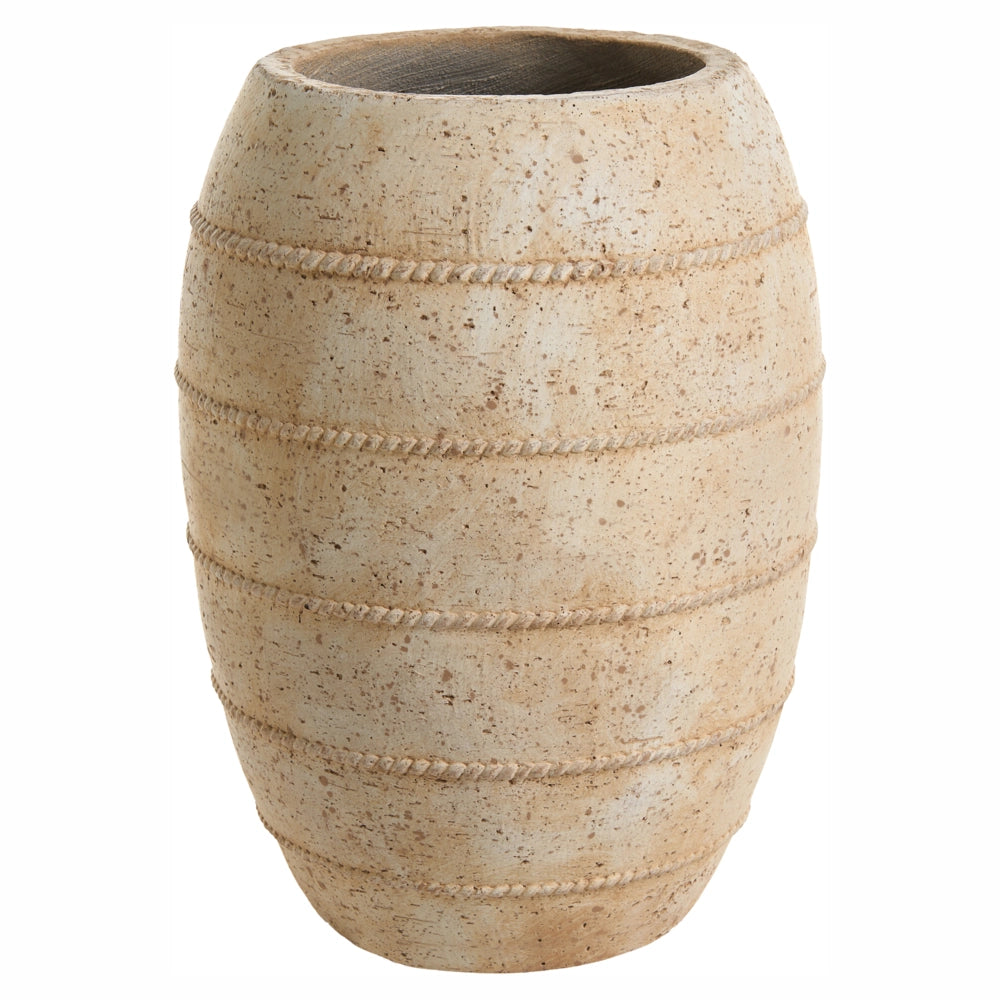 Vaso da fiori alto in pietra per giardino interni ed esterni 56x51 cm bianco sporco giardino terrazzo
