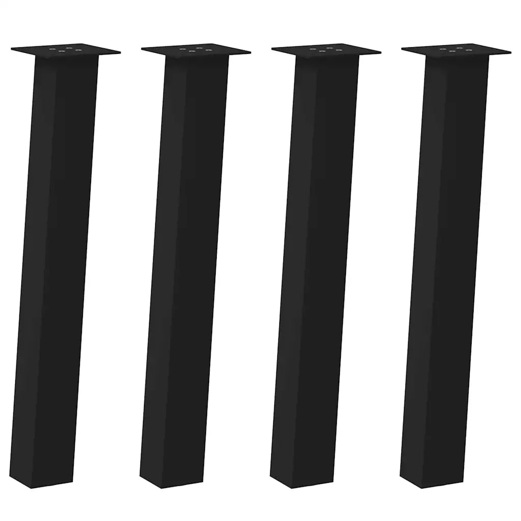 Pieds de table console 4 pièces Noir 72 cm Acier
