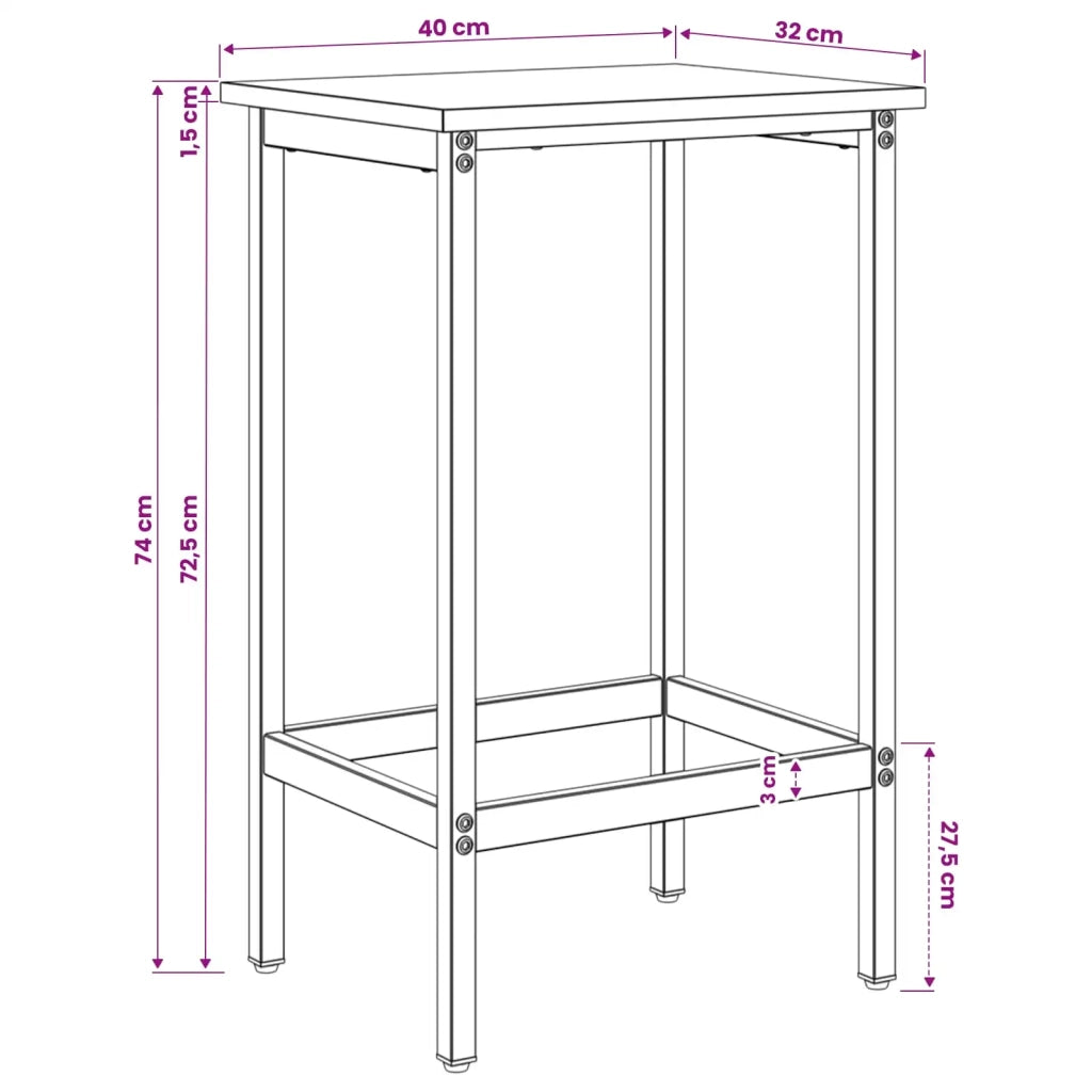 Sgabello da bar Rovere Fumo 40 x 32 x 74 cm 8006149