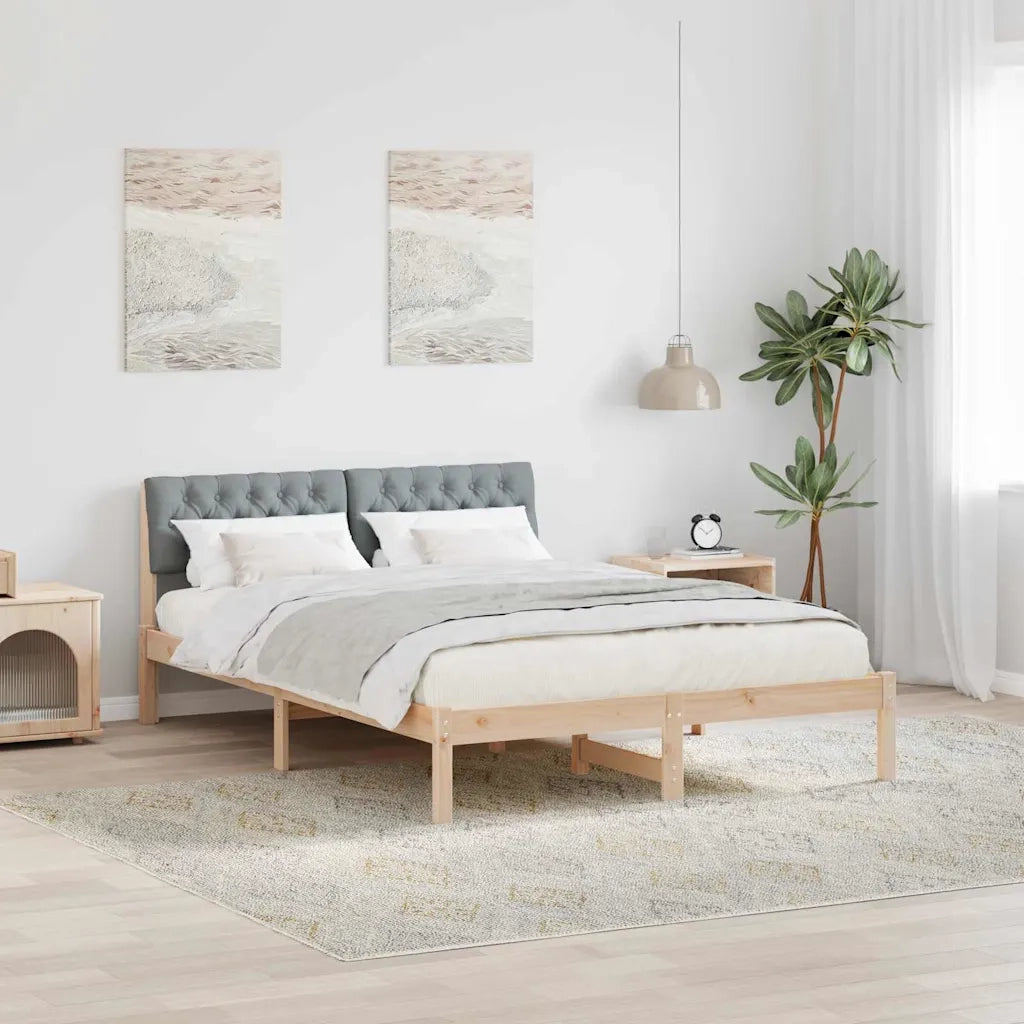 Struttura del Letto Marrone e grigio chiaro 140 x 200 cm 878604
