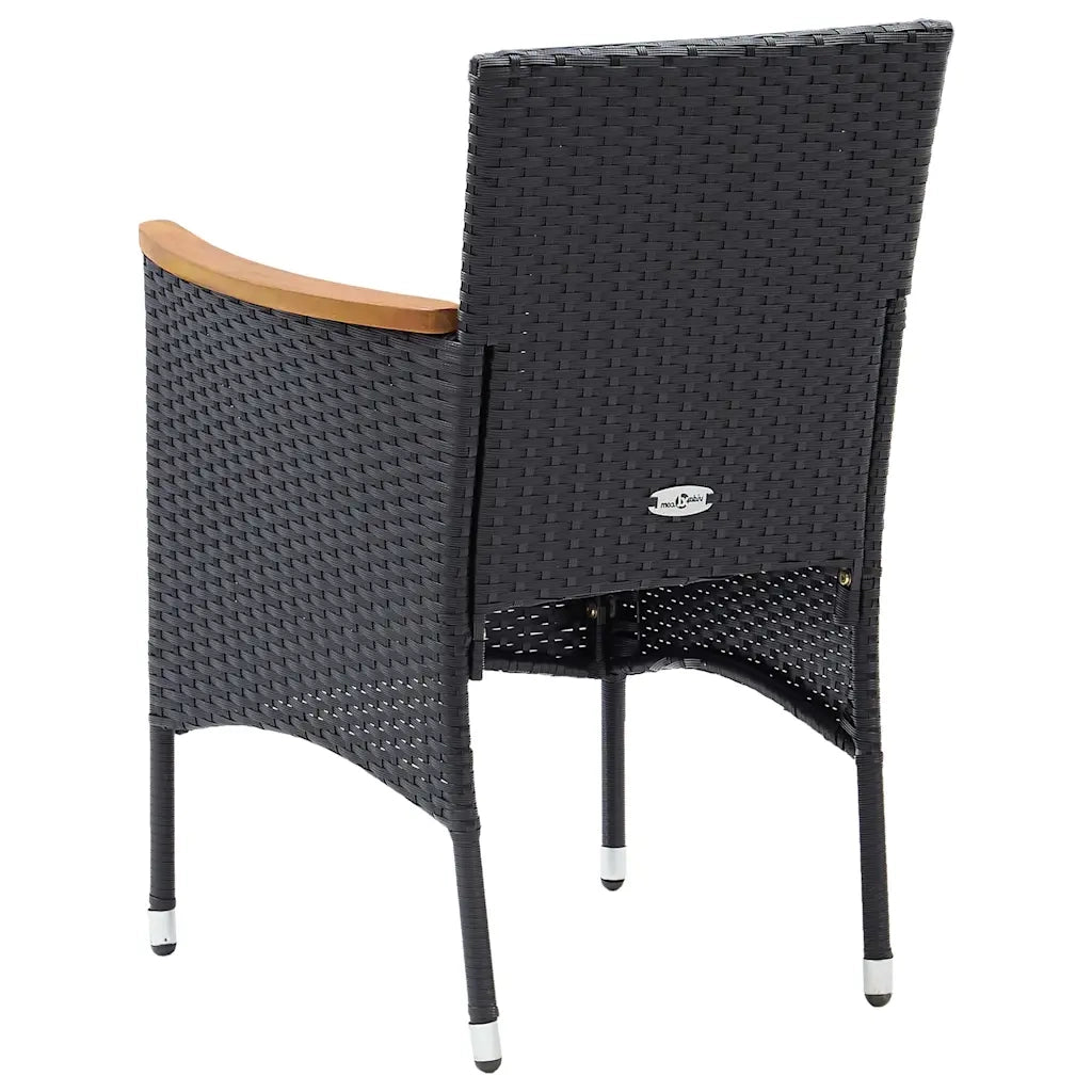Set Mobili da Pranzo per Giardino 5 pz Nero 3068739