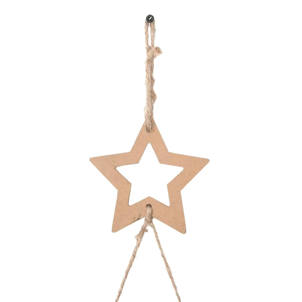 Alberi di Natale | Decorazioni natalizie sospesi con stelle in alto 2 pz 42x90 cm Ramo naturale