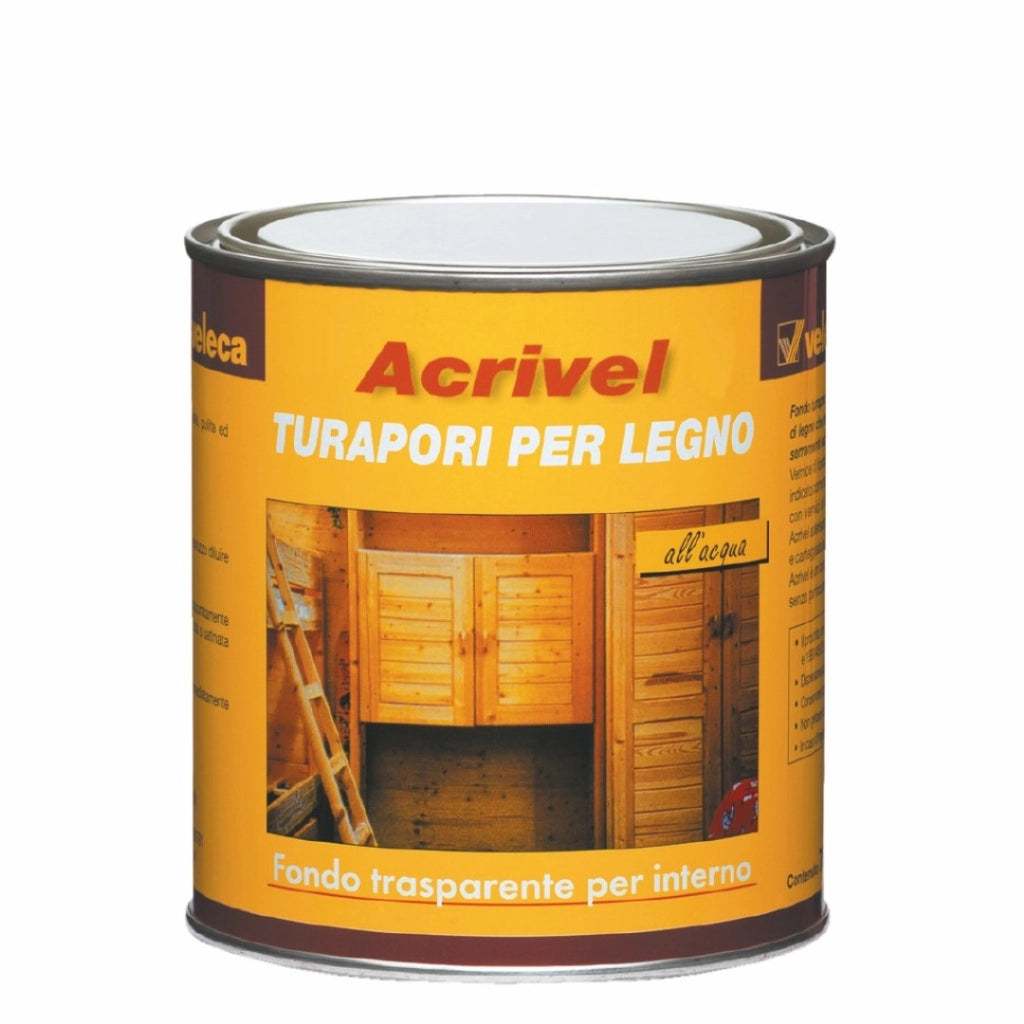 Fondo Turapori Trasparente A Base Acqua Acrivel Veleca 250 Ml - Veleca