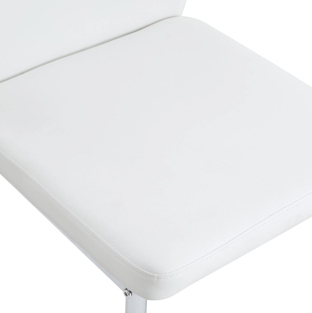 SEDIA da pranzo 93 cm PU bianco/argento Set da 4 pezzi