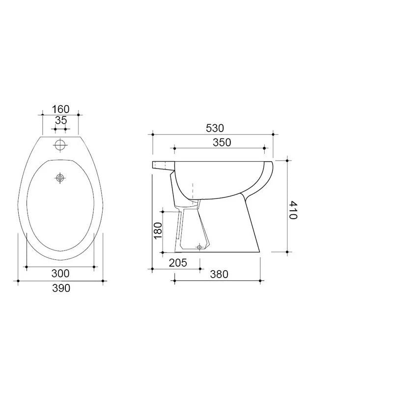 Bidet a terra eco in ceramica champagne