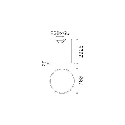 Lampada da Soffitto Collezione ORACLE LED 37W Luce Naturale Ottone Ideal Lux