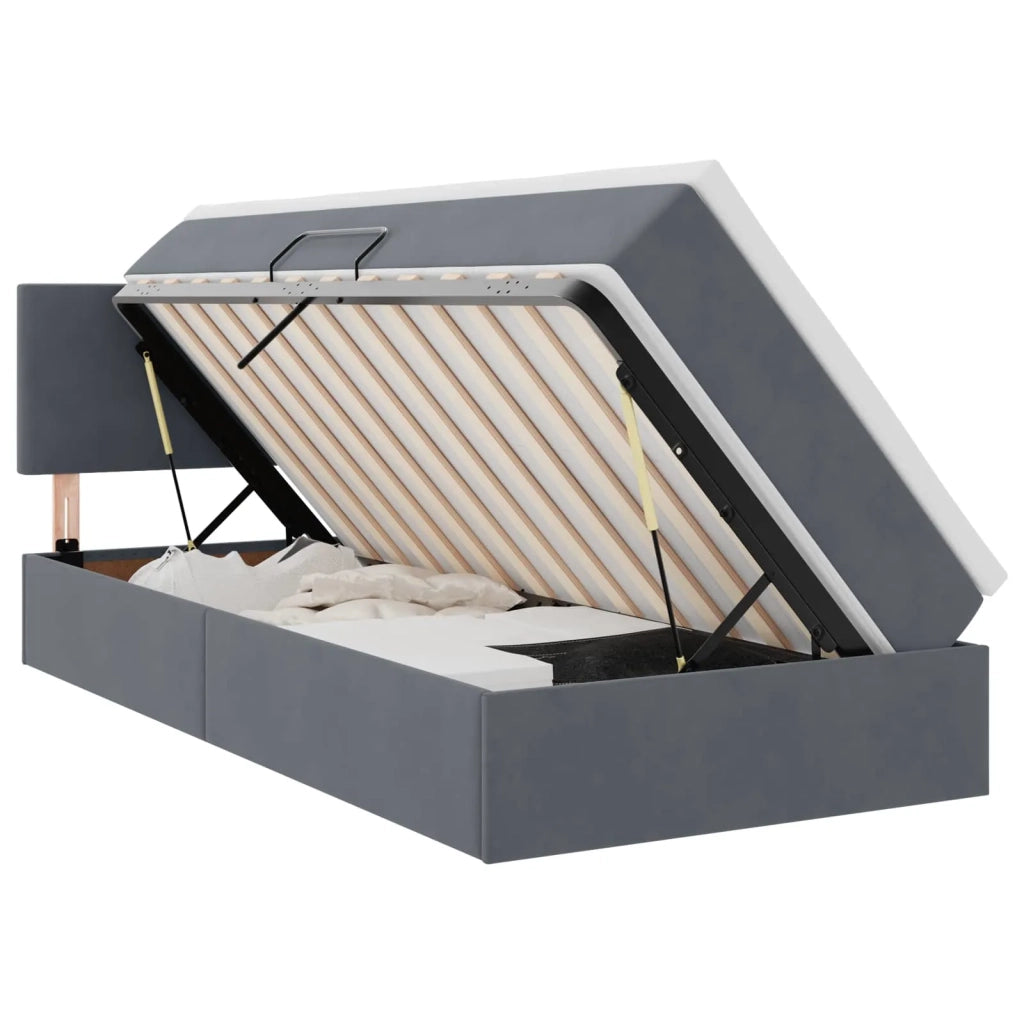 Letto con Contenitore Grigio scuro 90 x 200 cm Velluto 3370672