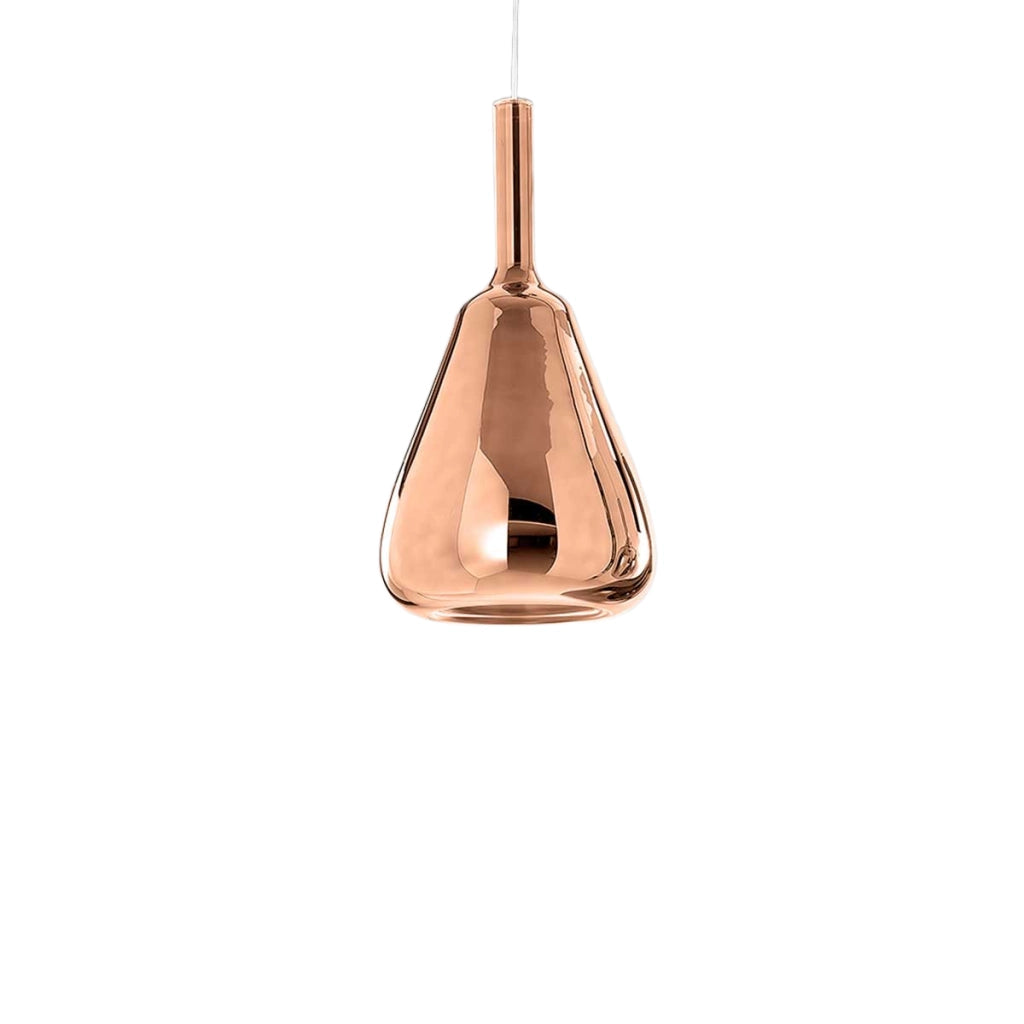 Ofelia S/11 Mini Lampada a sospensione in vetro borosilicato rame specchiato con portalampade G9, cavo 3 metri - Gea Luce