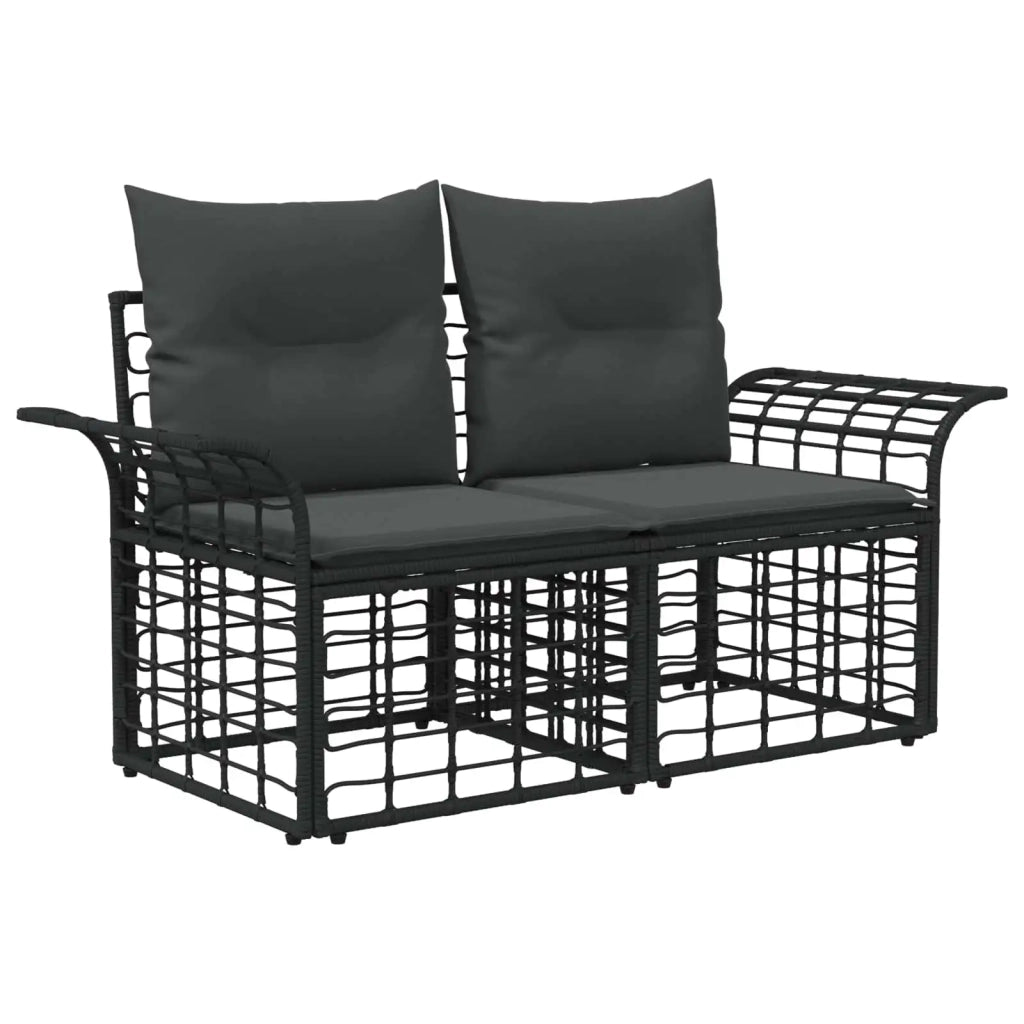Set di divani da esterno 10 pz Nero e Grigio scuro Poliestere 3437761