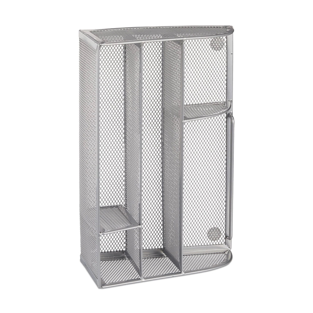 Organiser da scrivania in rete metallica 10,5 x 25,5 x 18 cm design elegante pratica custodia in metallo nero 13_0006790