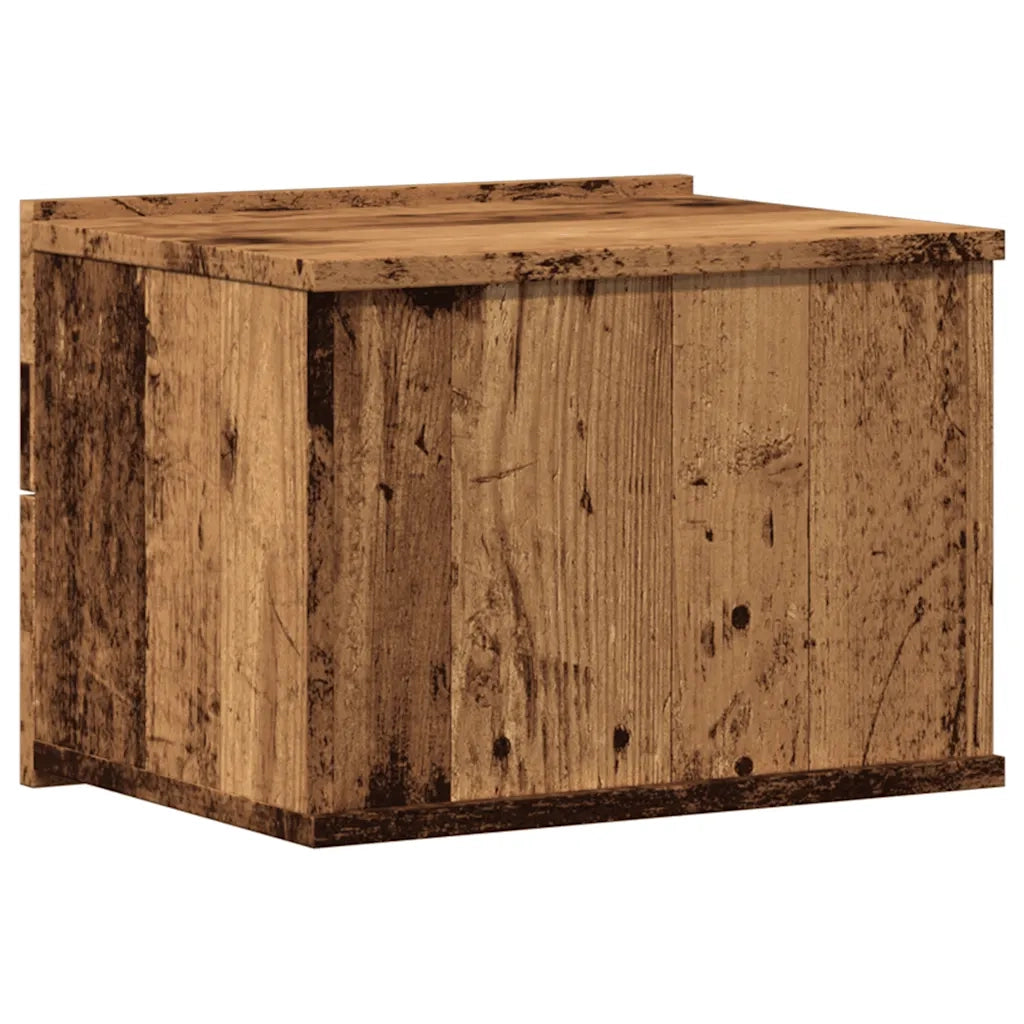 Comodino a Muro Legno Antico 40x32x30 cm 855944