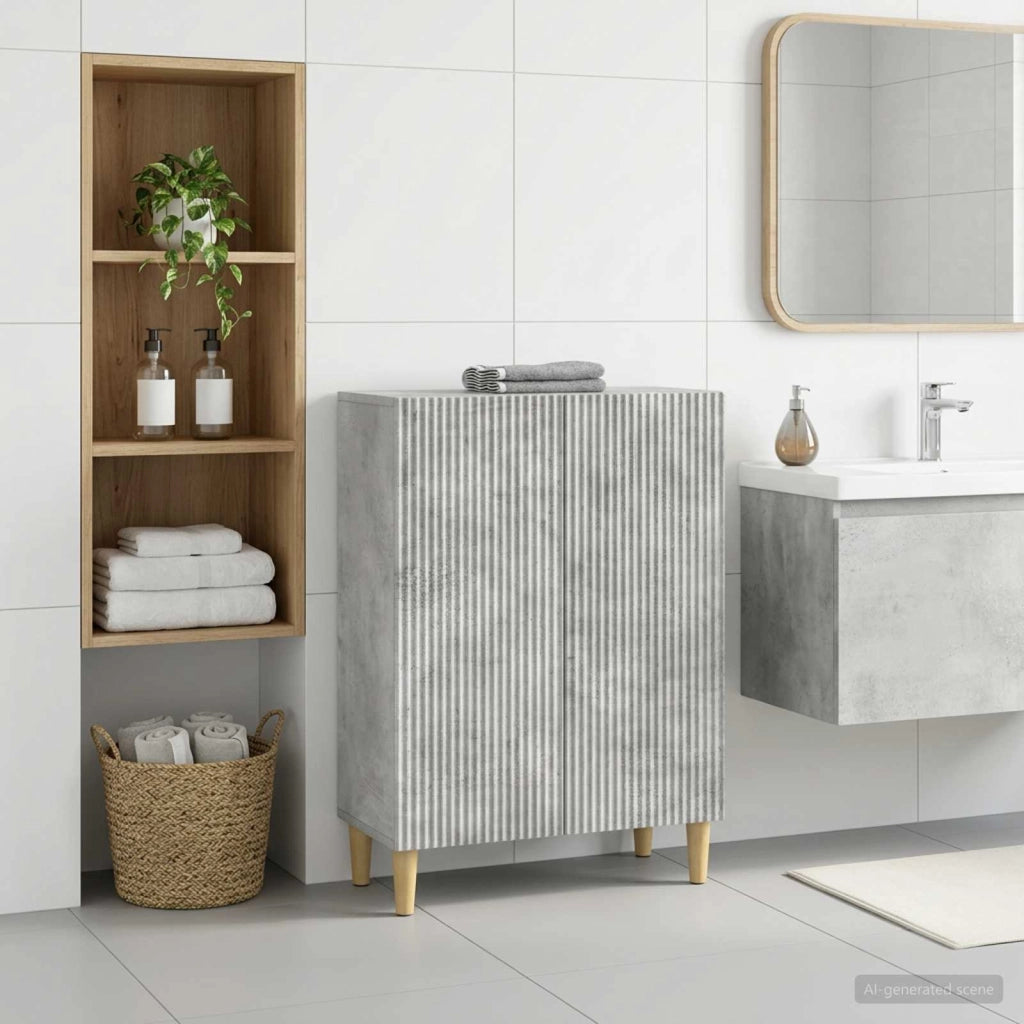 Mobiletto da Bagno ARNHEM Grigio Cemento 59,5 x 31 x 80 cm 896618