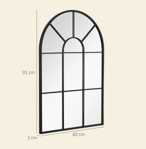 SPECCHIO DA PARETE 91 x 60 cm Metallo Nero