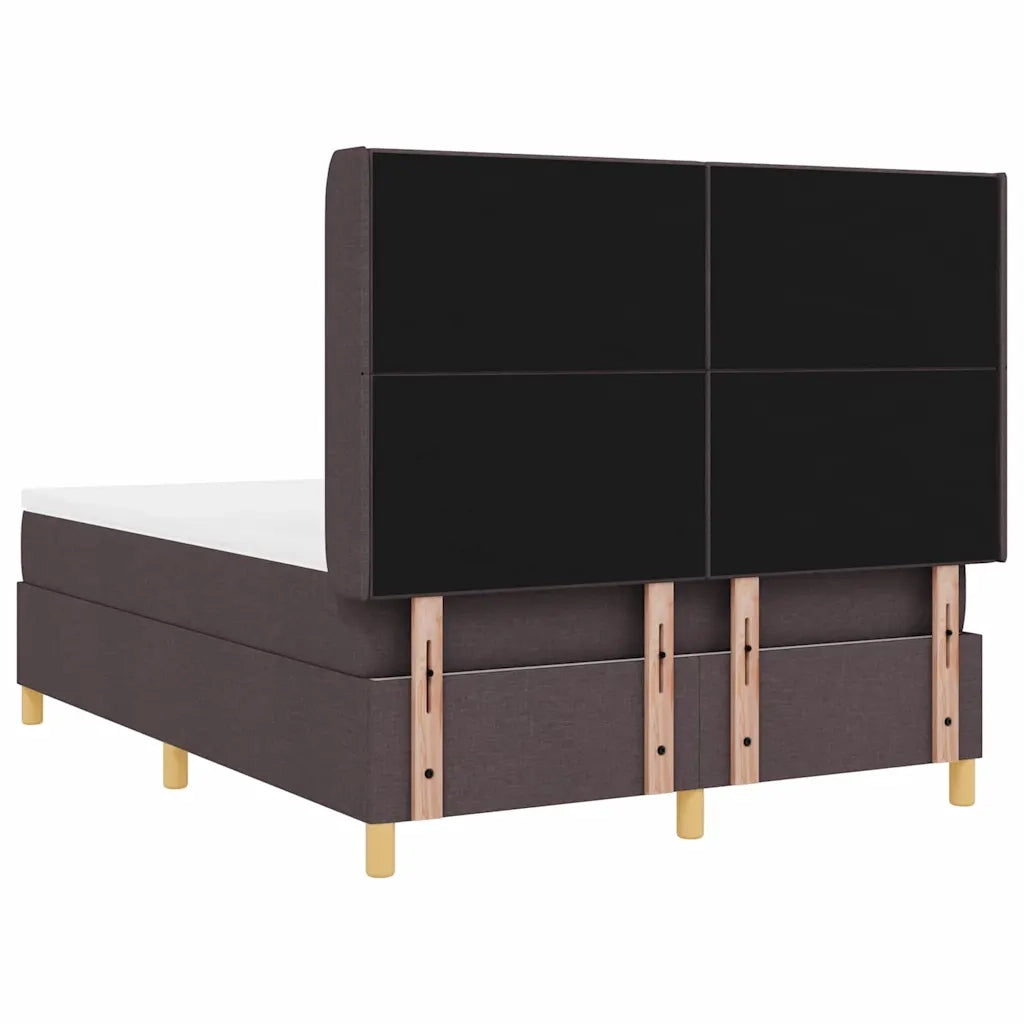 Letto a molle con materasso Marrone Scuro 140 x 190 cm Tessuto 3341829