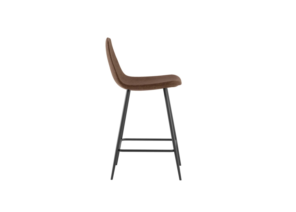 Sgabello Brigitte Marrone Vintage in Similpelle con Struttura in Metallo Antracite - Design Industriale per Arredo Interni Moderno