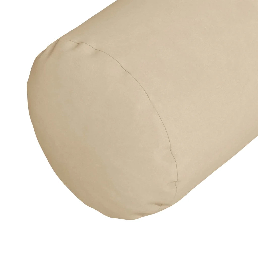 Cuscini a rullo 2 pcs Crema Ø 25 x 70 cm Tessuto in Microfibra 42014344