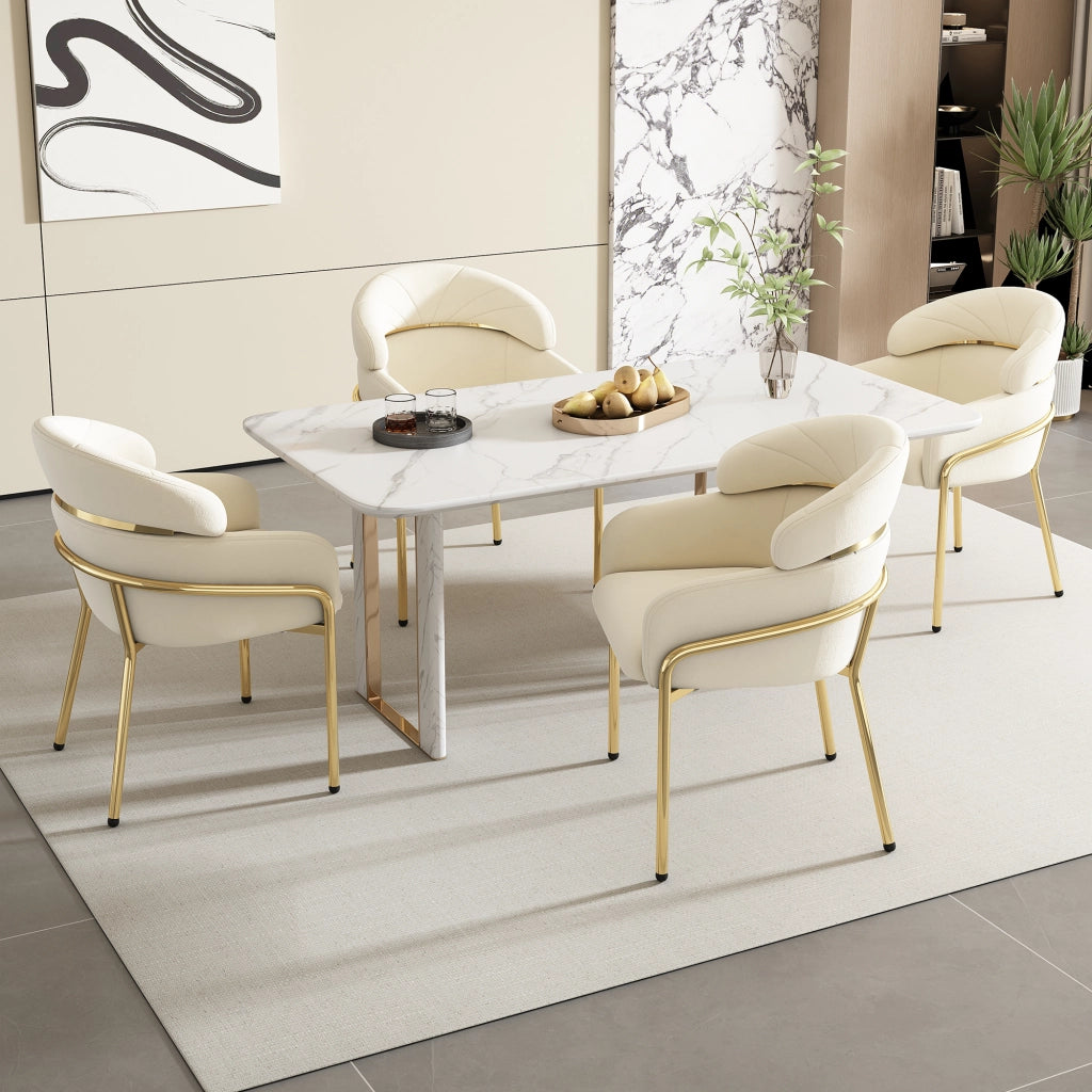 Sedia da Pranzo in Velluto con Gambe in Metallo ¨C MINIMAL ¨C Beige
