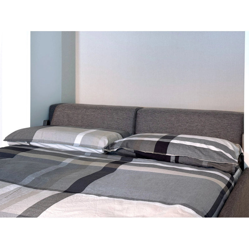 Letto matrimoniale francese a scomparsa 140 Versia con divano e armadio 1 anta dx - Argilla